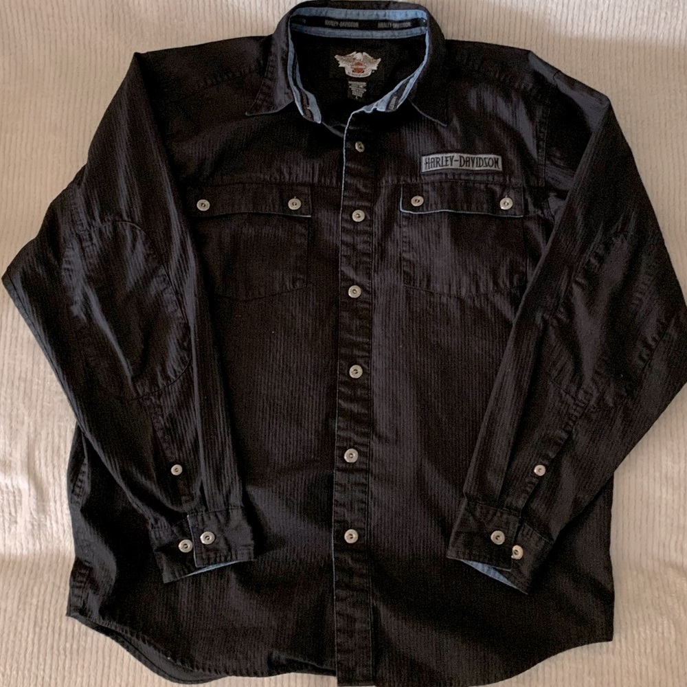 Harley Davidson Men’s Black Dress Shirt Size Large